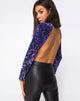 Image de Nix Bodice Backless en velours Laser Pink Sequin