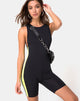 Image de Acashi Unitard en noir avec rayures latérales en citron vert