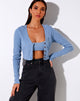 Image de Viney Cardigan en côtes bleu cendré