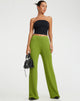 Image de Pantalon à jambe évasée Adolia en Golden Lime