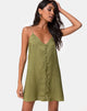 Image de la robe Akina en satin Cheetah Khaki