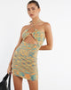 Image de MOTEL X JACQUIE Anja Bodycon Dress in Mix Space Dye Multi Colour