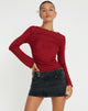 Image de Armina Long Sleeve Top in Burgundy