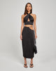Image de Jupe midi Gardy en satin noir