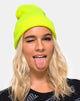 Image de Beanie Hat in Highlighter Yellow (Chapeau bonnet jaune)