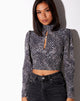 Image de Belovy Longsleeve Top in Abstract Croc Black