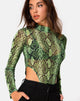 Image de Berani Bodice in Slime Lime Snake Mesh