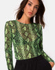 Image de Betina Bodice in Slime Lime Snake Mesh