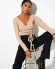 Image de Bianca Wrap Top in Rib Tan