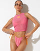 image de Bika Vest Top in Pink Terry Hibiscus