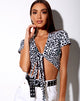 Image de Bilen Crop Top in Dalmatian Black and White