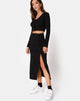 Image de Bobbin Midi Skirt in Black Rib