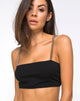 Image de Bocha Crop Top en noir avec chaîne en argent