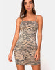 Image de Boco Bodycon Dress in 90s Zebra Taupe