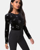Image de Bonella Bodice en velours noir Medium Astro Glitter