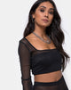 Image de Boneta Crop Top in Black Fishnet