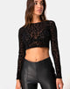 Image de Bonnie Crop Top in Animal Net Black
