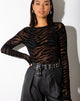 Image de Bonnie Top en flocage zébré horizontal Noir