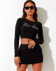 Image de Bonnie Crop Top in Black Disco Diva Hotfix