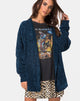 Image de Cardigan Boyfriend en Chenille Bleu