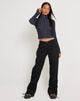 Image de Bracha Low Rise Cargo Trousers in Black