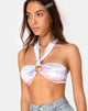 Image de la bralette bandeau avec anneau doré en Pastel Tie Dye