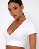 Image de Bria Wrap Top in Rib Ivory