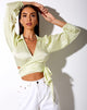 Image de Briza Crop Top in Satin Zebra Pistachio