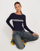 Image de Buana Long Sleeve Top in Dark Navy