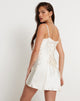 Image de la mini robe Carica en satin Ivoire