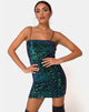 Image of Cecile Slip Dress in Velvet Green Iridescent Sequin