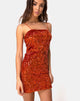 Image of Cecile Slip Dress in Velvet Rust Sequin