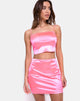 Image de la jupe Cherry en satin rose fluo