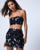 Image de la jupe tube Cherry en paillettes Black Opal