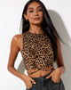 Image de Clias Crop Top in Night Leopard Brown