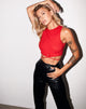 Image de Clias Crop Top in Rib Racing Red