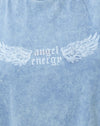 Ailes d'énergie d'ange bleu lavé