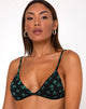 Image de la bralette Colesto à breloques cachées noir et menthe poivrée