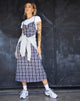 Image of Cotina Midi Dress in Inkblot Check Black and White