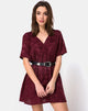 Image de Crosena Swing Dress en satin Burgundy Rose