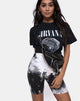 Image de Cycle Short in Mono Tie Dye noir et blanc