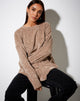 Image du pull-over pour papa en chenille taupe