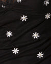 Noir marguerite blanc broderie
