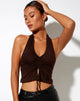 Image de Dapa Crop Top en Lycra Chocolat amer