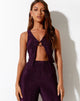 Image de Dara Crop Top in Slinky Glitter Dark Purple