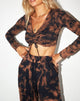 Image de Darl Crop Top in Black Rust Tie Dye