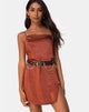 Image de Datista Robe en satin Rouille foncée