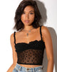 Image de Delora Crop Top in Black Flock Flutterby