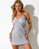 Image de la mini robe Denada en argent froissé