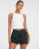 image de Short en denim en noir délavé